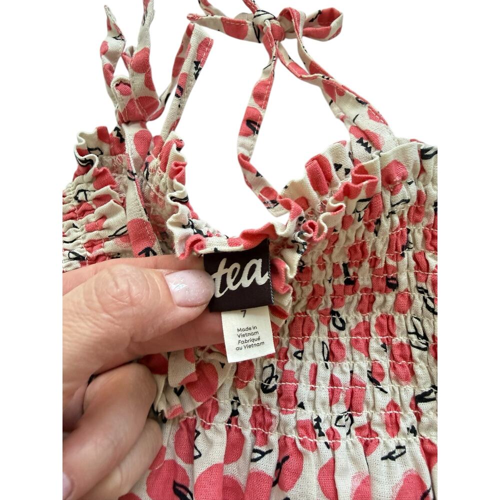 Tea Collection Greece Tie Shoulder Midi Dress Size 7 - Picture 4 of 4